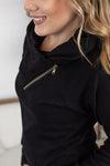 Michelle Mae Classic ZipCowl Sweatshirt - Black - Ella Lane Meet our version 2.0 of ZipCowl! Now in best-selling TRIPLE