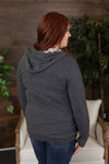 Michelle Mae Classic Halfzip - Charcoal with Leopard Accents