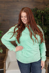 Michelle Mae Vintage Wash Corded Pullover - Mint