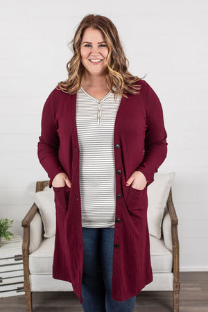 Michelle Mae Colbie Cardigan - Burgundy