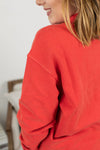 Michelle Mae Vintage Wash Corded Pullover - Red