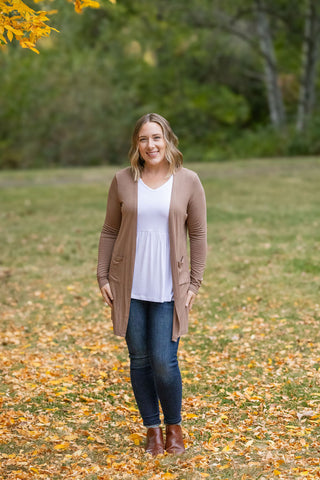 Classic Cardigan - Mocha FINAL SALE