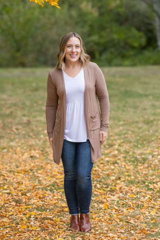 Classic Cardigan - Mocha FINAL SALE