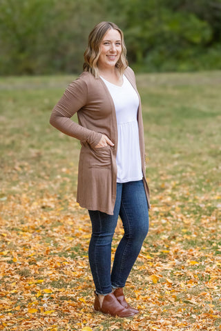 Classic Cardigan - Mocha FINAL SALE