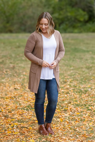 Classic Cardigan - Mocha FINAL SALE