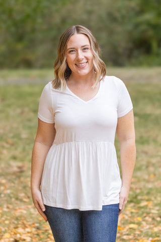 Sarah Ruffle Top - Ivory