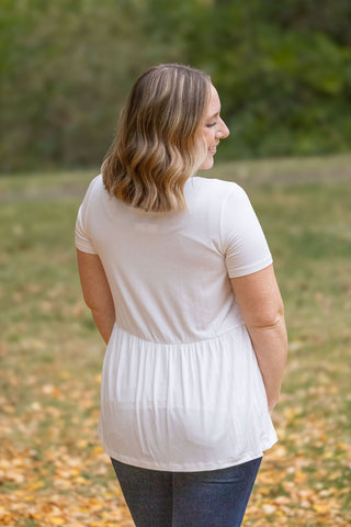 Sarah Ruffle Top - Ivory