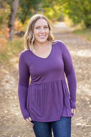 Long Sleeve Sarah Ruffle - Purple FINAL SALE