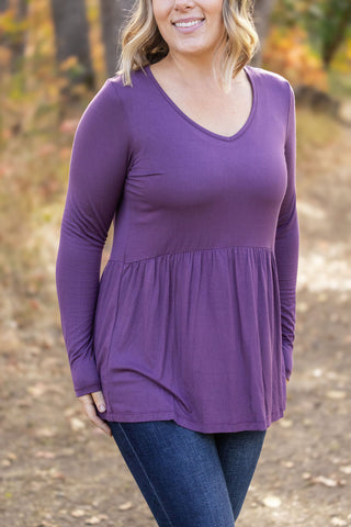 Long Sleeve Sarah Ruffle - Purple FINAL SALE