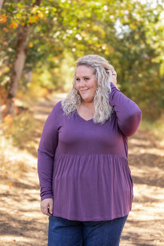 Long Sleeve Sarah Ruffle - Purple FINAL SALE