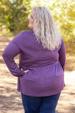 Long Sleeve Sarah Ruffle - Purple FINAL SALE