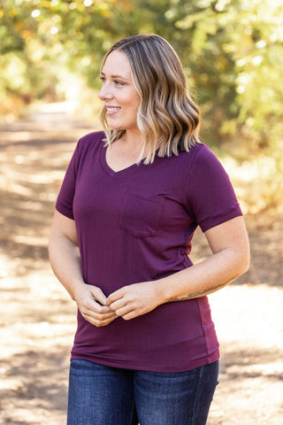 Sophie Pocket Tee - Burgundy FINAL SALE