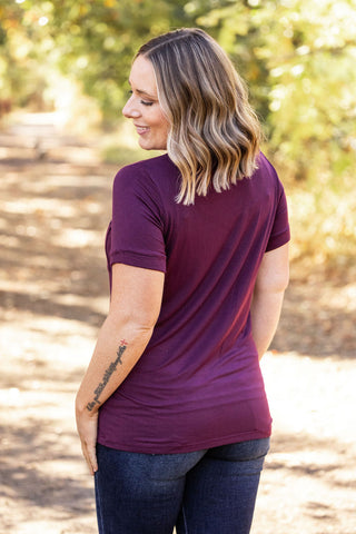 Sophie Pocket Tee - Burgundy FINAL SALE