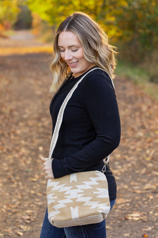 Aztec Crossbody - Cream and Tan