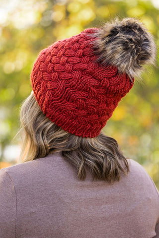 DB Knit Pom Beanie - Rust