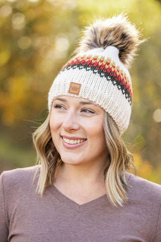 DB Ivory, Mustard, Rust and Olive Beanie