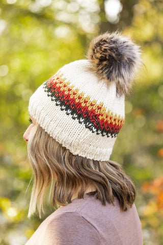 DB Ivory, Mustard, Rust and Olive Beanie