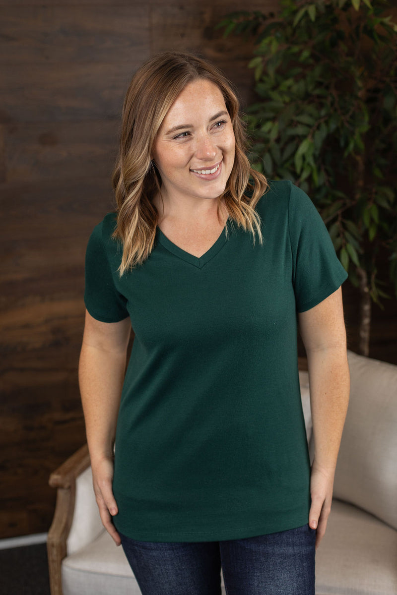 Michelle Mae Skylar Short Sleeve Top - Evergreen