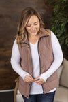 Michelle Mae Remy Zip Up Vest - Heathered Chestnut