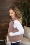 Michelle Mae Remy Zip Up Vest - Heathered Chestnut