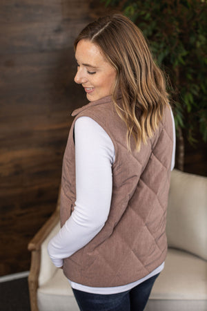 Michelle Mae Remy Zip Up Vest - Heathered Chestnut