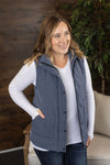 Michelle Mae Remy Zip Up Vest - Heathered Navy