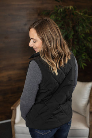 Michelle Mae Remy Zip Up Vest - Black