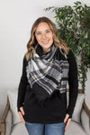 Michelle Mae Blanket Scarf - Monochrome Plaid