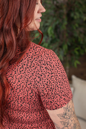 Michelle Mae Sarah Ruffle Top - Red Leopard