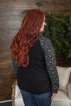 Michelle Mae Accent Sleeve Pullover - Black Star FINAL SALE