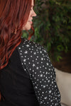 Michelle Mae Accent Sleeve Pullover - Black Star FINAL SALE