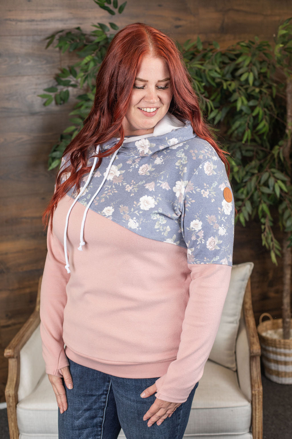 Michelle Mae Ashley Hoodie - Blush and Floral