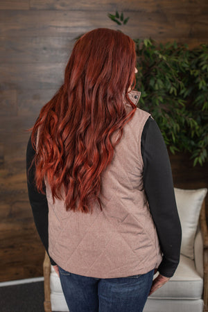 Michelle Mae Remy Zip Up Vest - Heathered Chestnut