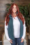 Michelle Mae Remy Zip Up Vest - Heathered Teal