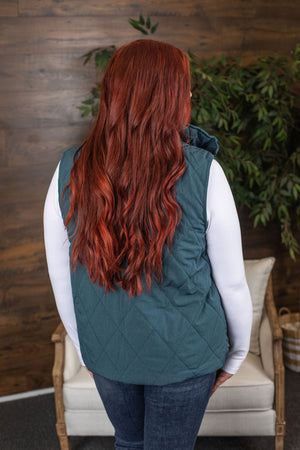 Michelle Mae Remy Zip Up Vest - Heathered Teal