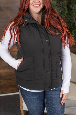 Michelle Mae Remy Zip Up Vest - Black