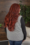 Michelle Mae Remy Zip Up Vest - Heathered Grey