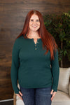 Michelle Mae Harper Long Sleeve Henley - Evergreen