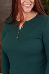 Michelle Mae Harper Long Sleeve Henley - Evergreen