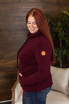 Michelle Mae Classic Funnel Neck Sweatshirt - Dark Burgundy