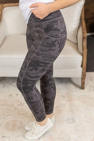 Michelle Mae Athleisure Leggings - Charcoal Camo