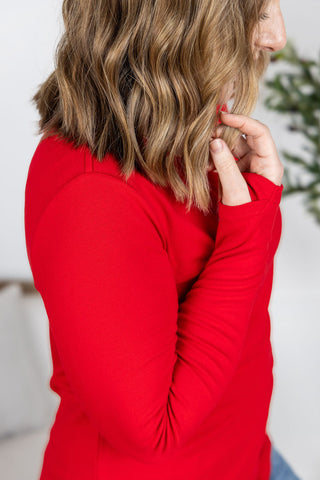 Leah Long Sleeve Top - Red