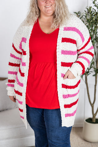 Valentine's Stripe Cardigan