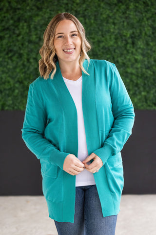 High Pocket Cardigan - Teal FINAL SALE