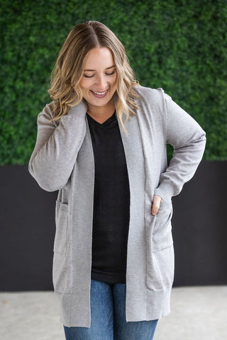 High Pocket Cardigan - Grey FINAL SALE