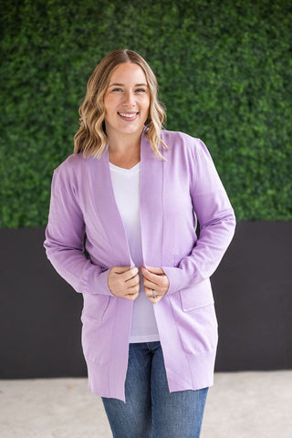 High Pocket Cardigan - Lavender FINAL SALE