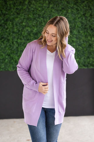 High Pocket Cardigan - Lavender FINAL SALE