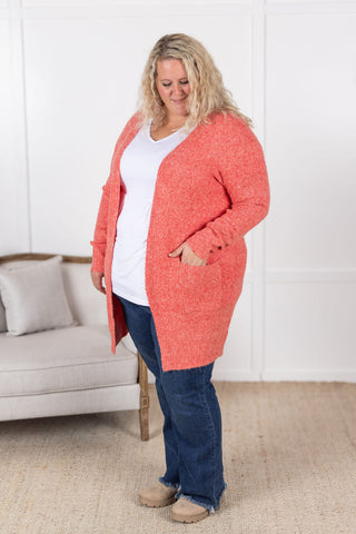 Madison Cozy Cardigan - Cherry Blush