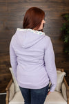 Michelle Mae Avery Accent HalfZip Hoodie - Lavender Floral