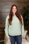 Michelle Mae Corrine Ribbed Pullover Top - Sage FINAL SALE